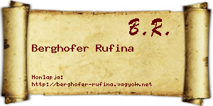 Berghofer Rufina névjegykártya